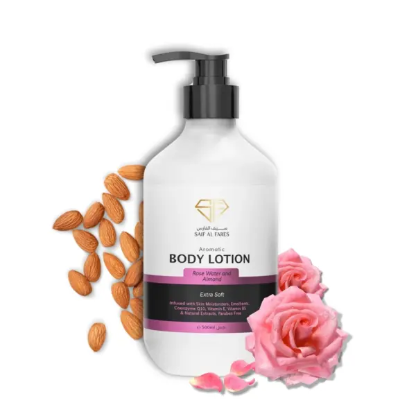 SAIF AL FARES|ROSE WATER & ALMOND BODY LOTION 500ML