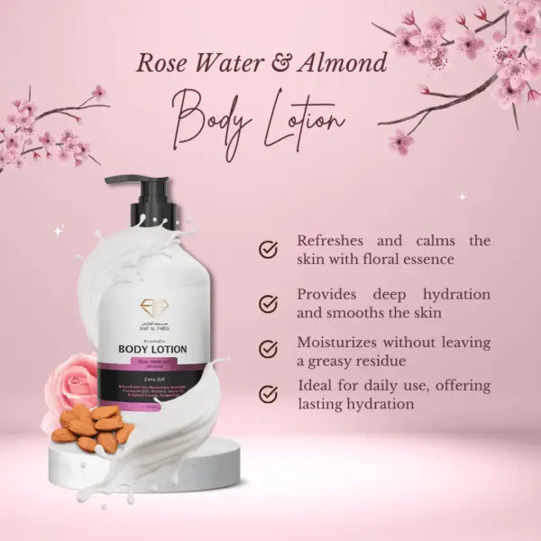 SAIF AL FARES|ROSE WATER & ALMOND BODY LOTION 500ML - Image 3