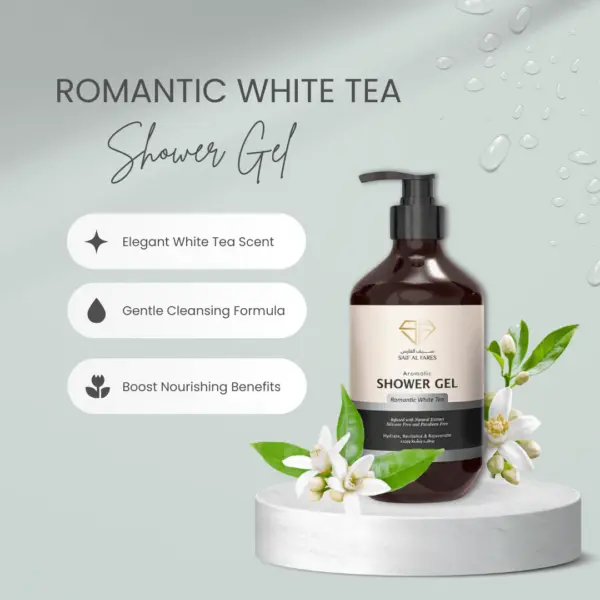 SAIF AL FARES|SHOWER GEL ROMANTIC WHITE TEA 500ML - Image 2