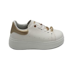 FREDDY-FY 7651-WHITE/GOLD-WOMEN'S SHOES